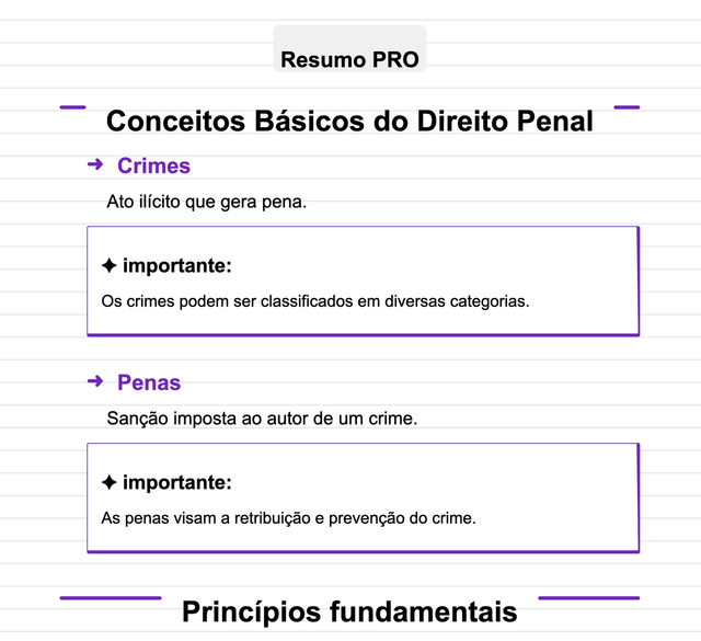 Exemplo de resumo gerado pela plataforma